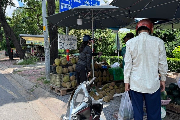 Sầu riêng 30.000 đồng/trái bán đầy vỉa hè TPHCM-1