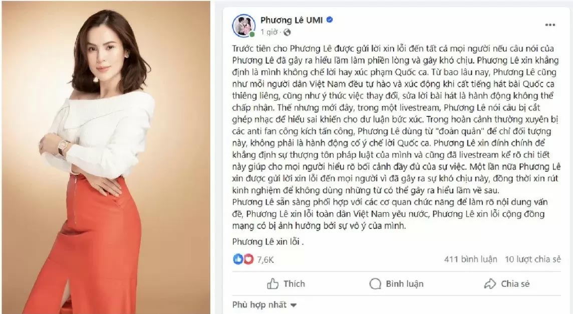 Hoa hậu Phương Lê cùng loạt nghệ sĩ bị đặt dấu hỏi về lòng yêu nước: Đừng chỉ xin lỗi cho xong-2