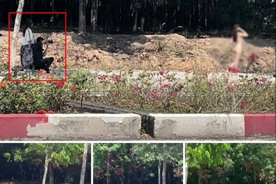 Công an lên tiếng vụ cô gái khỏa thân chụp ảnh trên đường ở Bình Dương