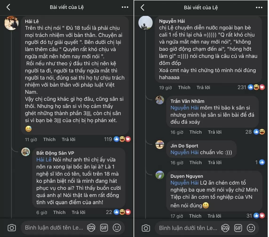Giữa tâm bão” nghệ sĩ biểu diễn trước cờ ba sọc, đến lượt ca sĩ Lệ Quyên gây bức xúc-2