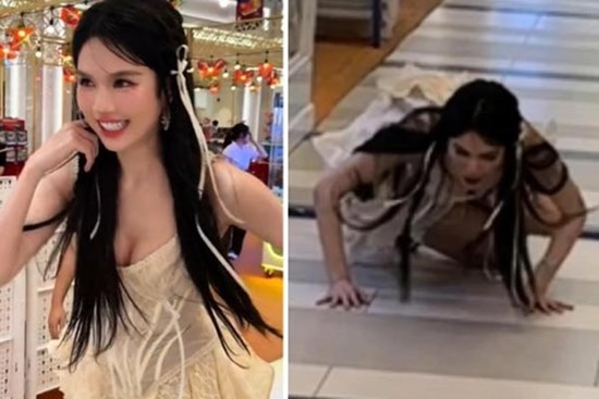 Ngọc Trinh bị chỉ trích vì mặc hở hang, trượt patin ở trung tâm thương mại