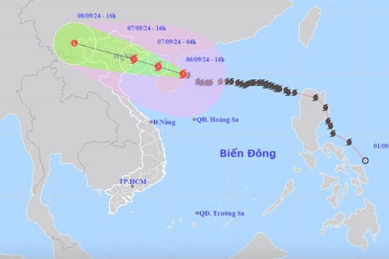 Bão số 3 Yagi giảm 1 cấp, khoảng 22h đêm nay vào Vịnh Bắc Bộ