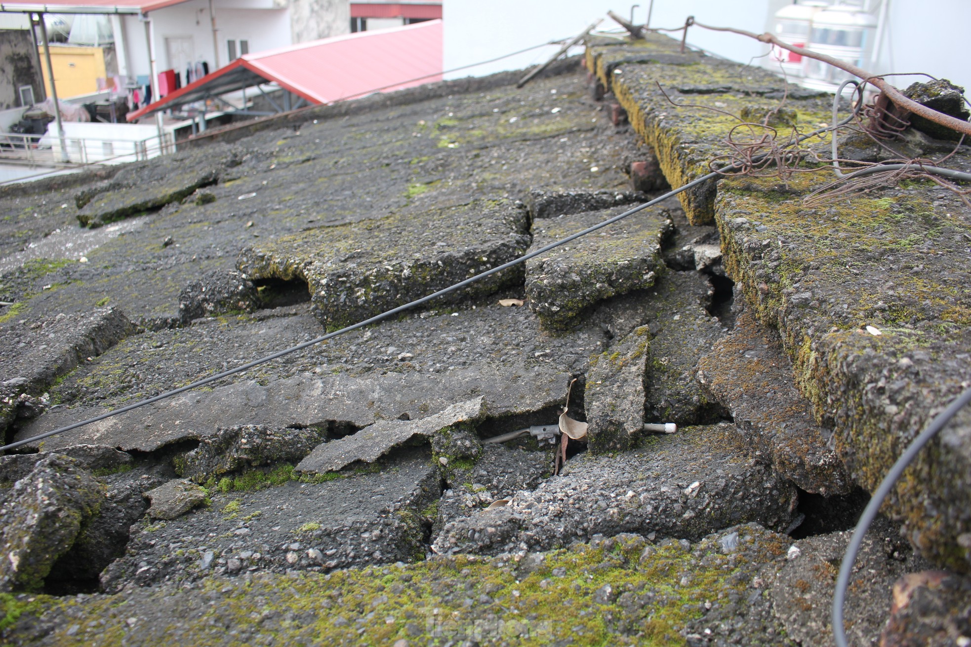 Những vết nứt ngang dọc tại chung cư người dân phải di dời trong đêm để tránh bão-16