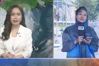 Xúc động hình ảnh MC Nguyễn Ngân VTV đối mặt gió bão để lên hình trực tiếp