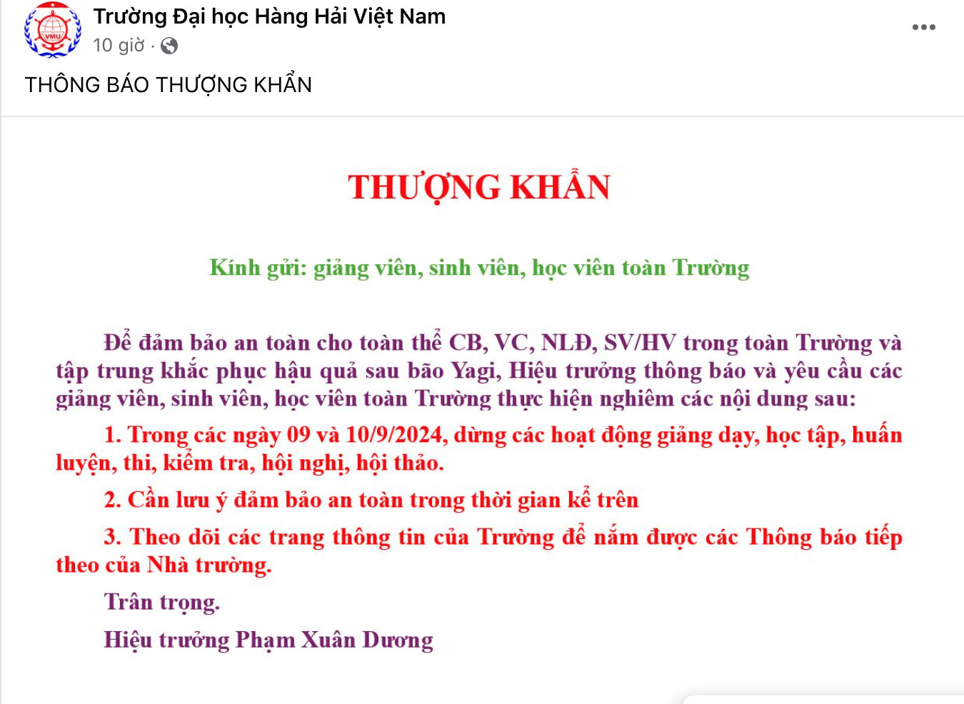 Nhiều trường đại học cho sinh viên nghỉ, chuyển học online sau siêu bão Yagi-2