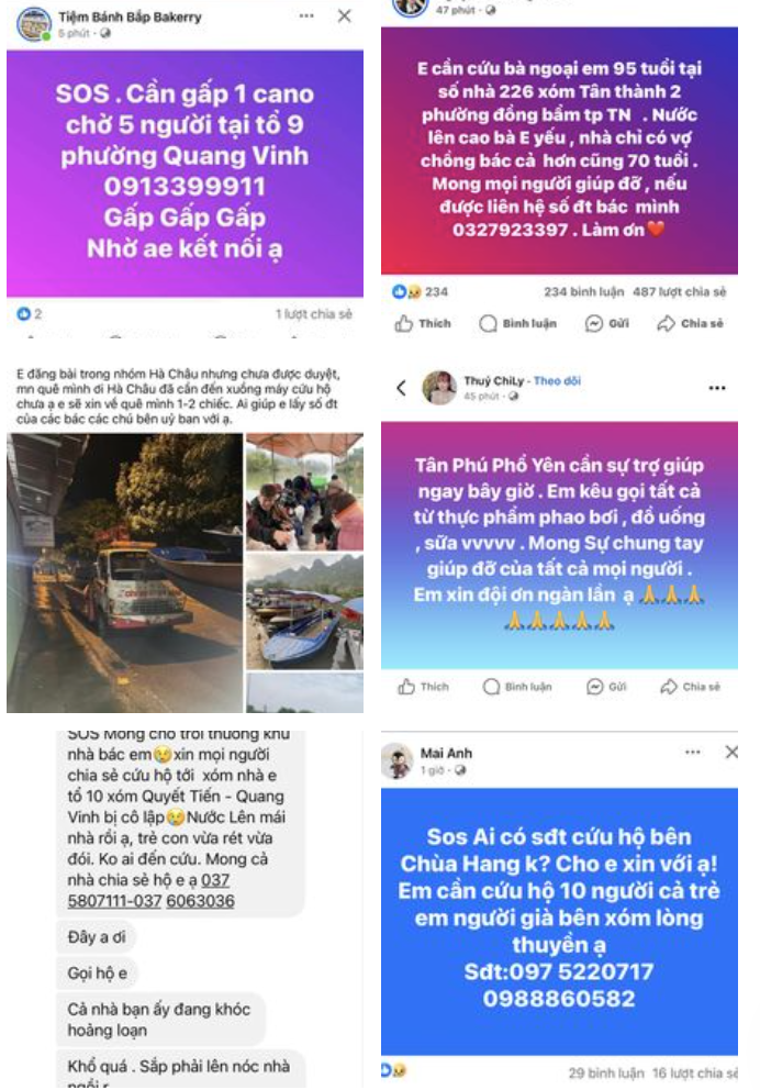 Mắc kẹt trong mưa lũ, nhiều người dân lên mạng cầu cứu-3