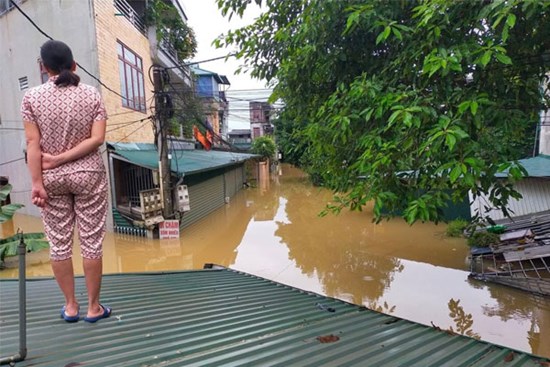 Nước sông Lô dâng cao trên mức báo động 3, Tuyên Quang ngập sâu trên 2m