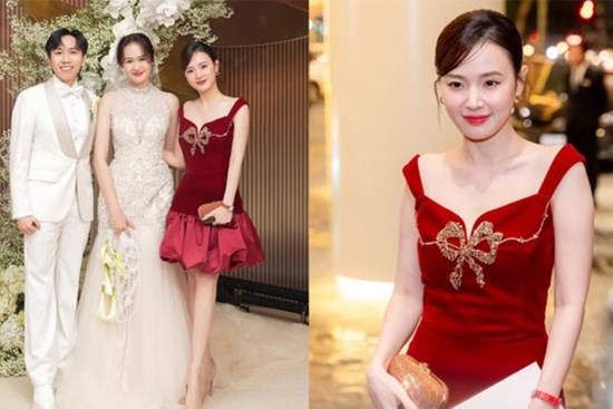 Vì sao Midu lại mặc một mình một kiểu đến dự tiệc cưới diễn viên Anh Đức?