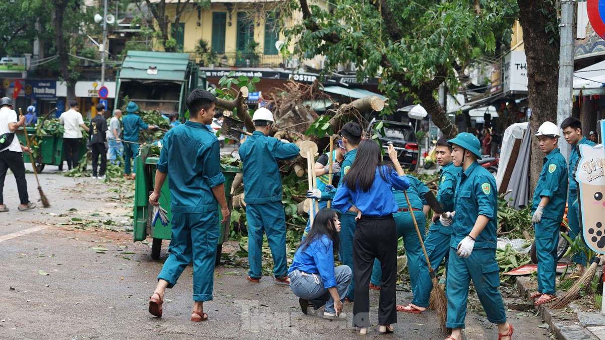 Khắc phục tình trạng cây xanh đổ ngổn ngang trên đường phố Hà Nội-11