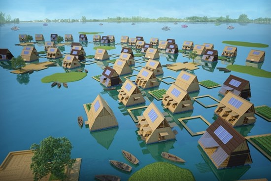 Nhà tre nổi trên mặt nước, thích ứng với bão lụt