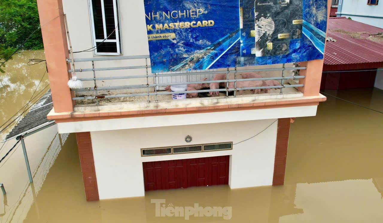 Nước ngập tới mái nhà, cả làng biến thành ốc đảo-11