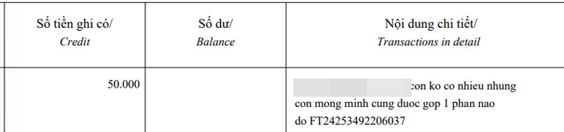 Những màn chuyển khoản dễ thương và lời nhắn xúc động trong sao kê của MTTQ-2