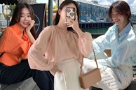 Áo blouse dài tay được hội mặc đẹp thi nhau diện trong mùa thu