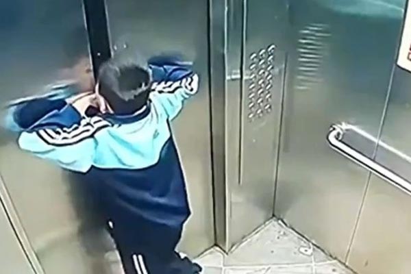 Kinh hoàng khoảnh khắc tủ lạnh đổ sập trong thang máy-1