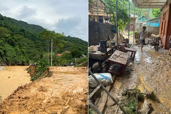 Trắng đêm canh sạt lở ở Nghệ An: 'Mấy chục năm mới thấy lũ lớn như vậy'