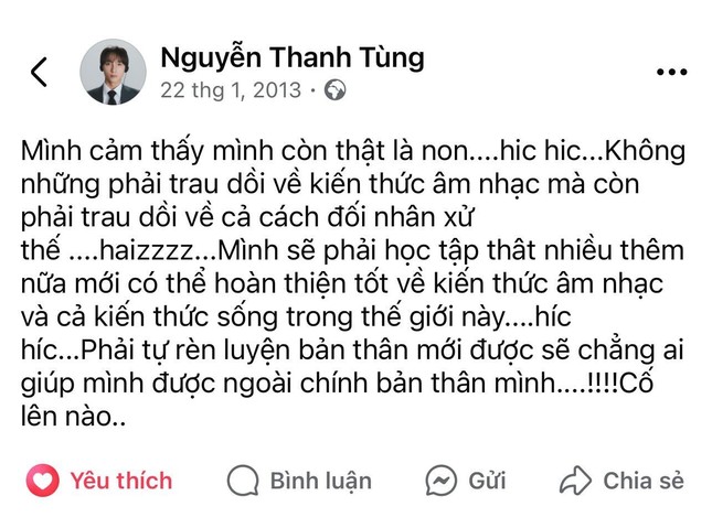 Fan đào lại bài đăng thời mới lớn của sao Việt: Sơn Tùng M-TP, Rhyder ngoan yêu-3