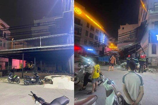 Sập nhà hàng đang xây dựng, 1 người bị thương