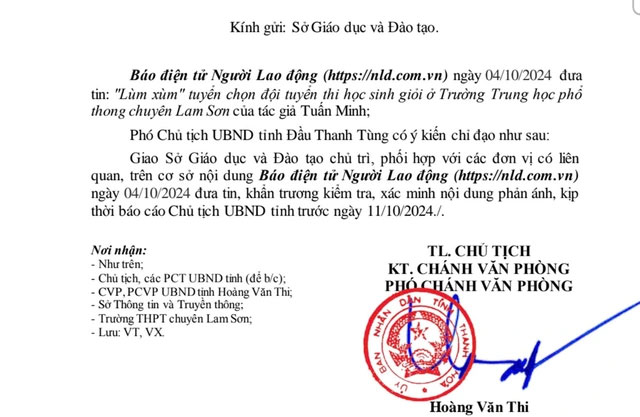 Vụ lùm xùm ở Trường THPT chuyên Lam Sơn: Tỉnh Thanh Hóa chỉ đạo làm rõ-1