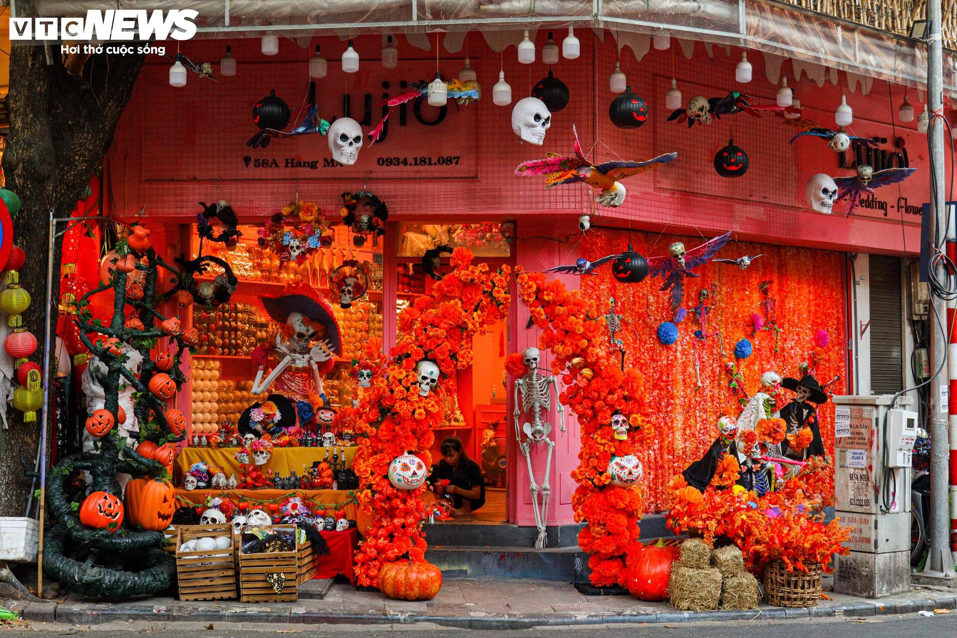 Đồ chơi Halloween ngập tràn, phố cổ Hà Nội trở nên ma mị-6