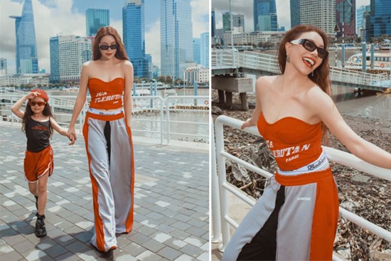 Trà Ngọc Hằng và con gái đồng điệu thời trang