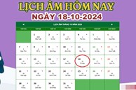 Lịch âm 18/10 - Âm lịch hôm nay 18/10 chính xác nhất - lịch vạn niên 18/10/2024