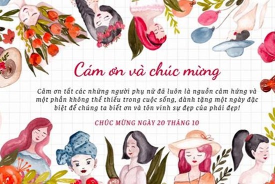 Những mẫu thiệp chúc mừng Ngày Phụ nữ Việt Nam 20/10 đẹp nhất