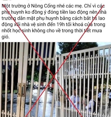 Công an xác minh thông tin nhà trường ‘dằn mặt’ phụ huynh bằng cách bắt học sinh dọn vệ sinh đến tối-1