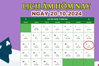 Lịch âm 20/10 - Âm lịch hôm nay 20/10 chính xác nhất - lịch vạn niên 20/10/2024