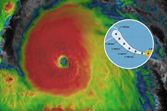 Thêm bão cấp 5 ở Thái Bình Dương, sức gió gần 260 km/giờ