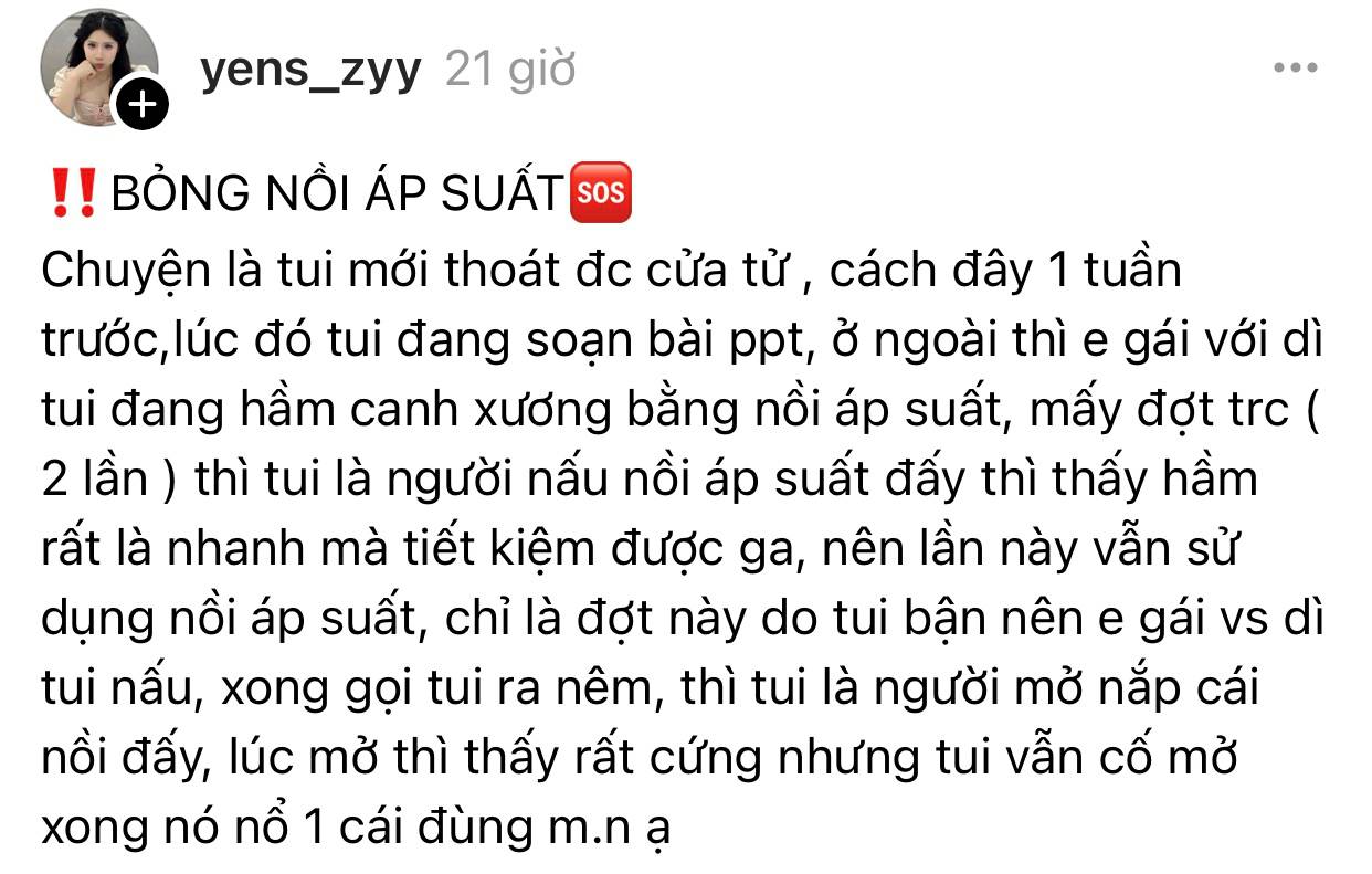 Nữ sinh Việt thoát cửa tử khi nồi áp suất phát nổ: Nguyên nhân từ cách dùng phổ biến!-1