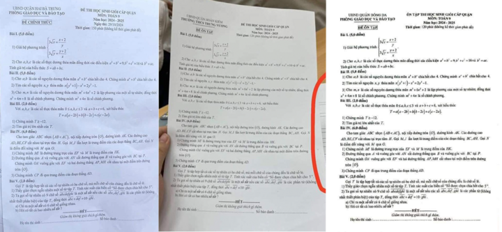 Nghi vấn lộ đề thi học sinh giỏi quận lớp 9 môn Toán ở Hà Nội-1