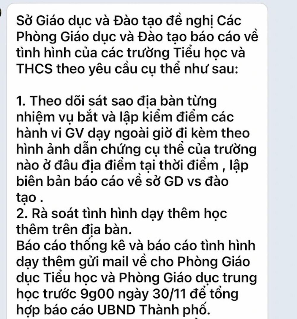 Sở GD-ĐT TPHCM lên tiếng về yêu cầu bắt giáo viên dạy thêm-1