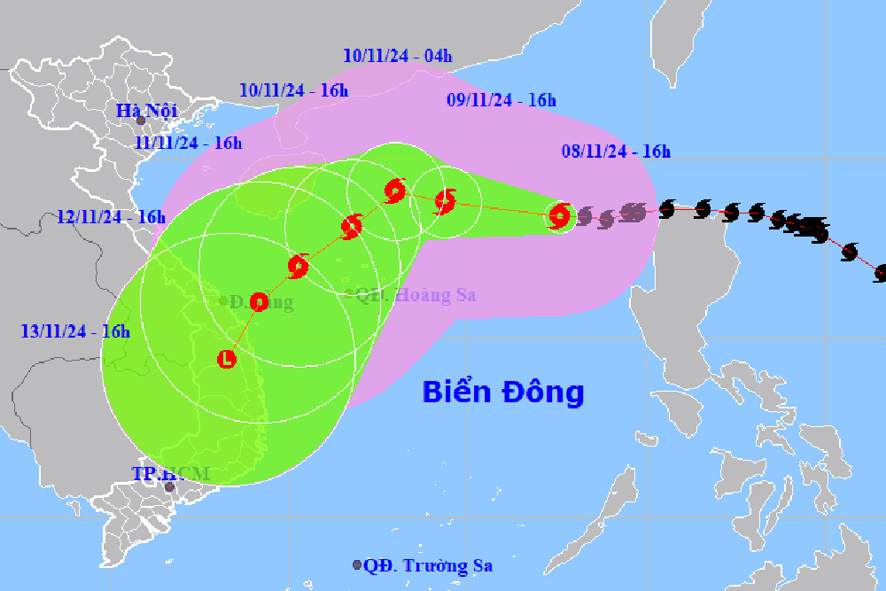 Bão số 7 Yinxing vẫn duy trì gió giật cấp 17, hướng về phía Trung Trung Bộ-1