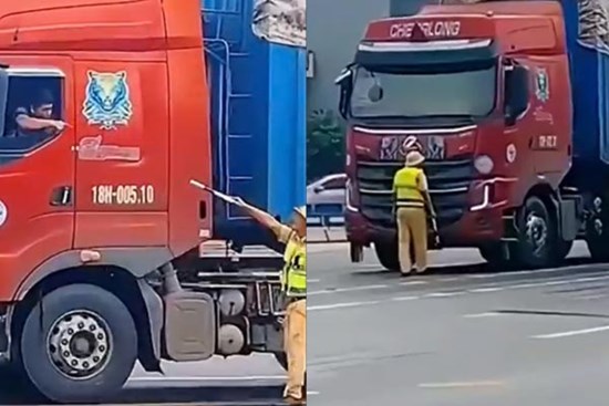 Bị yêu cầu dừng xe, nam tài xế ‘ném’ chai nước vào CSGT