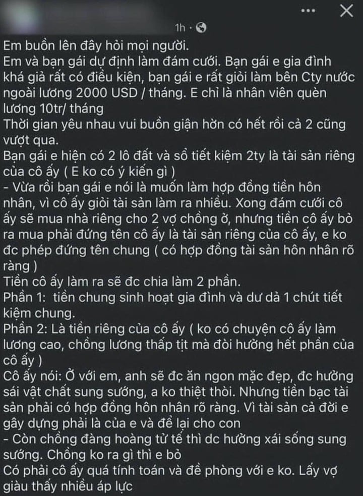 Bạn gái có tiền tỷ và 2 lô đất nhưng bắt ký hợp đồng tài sản mới chịu cưới-1