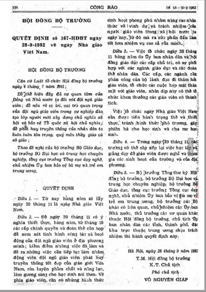 Tại sao lấy 20/11 là Ngày Nhà giáo Việt Nam?-1