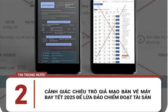 Giả mạo đại lý bán vé máy bay Tết 2025 để lừa đảo