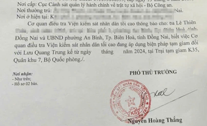 Vụ tử vong ở Công an huyện Long Thành: Bắt tạm giam cựu Trung uý Lưu Quang Trung-2