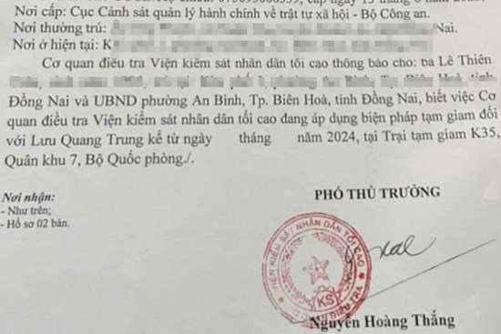 Vụ tử vong ở Công an huyện Long Thành: Bắt tạm giam cựu Trung uý Lưu Quang Trung