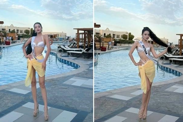 Á hậu Khánh Linh nổi da gà khi diễn trang phục dân tộc tại Miss Intercontinental-3