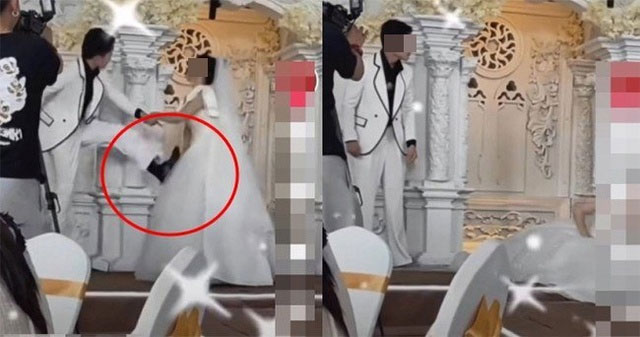 Đang làm đám cưới thì nhận tin dữ, chú rể đạp ngã cô dâu rồi hủy hôn-1