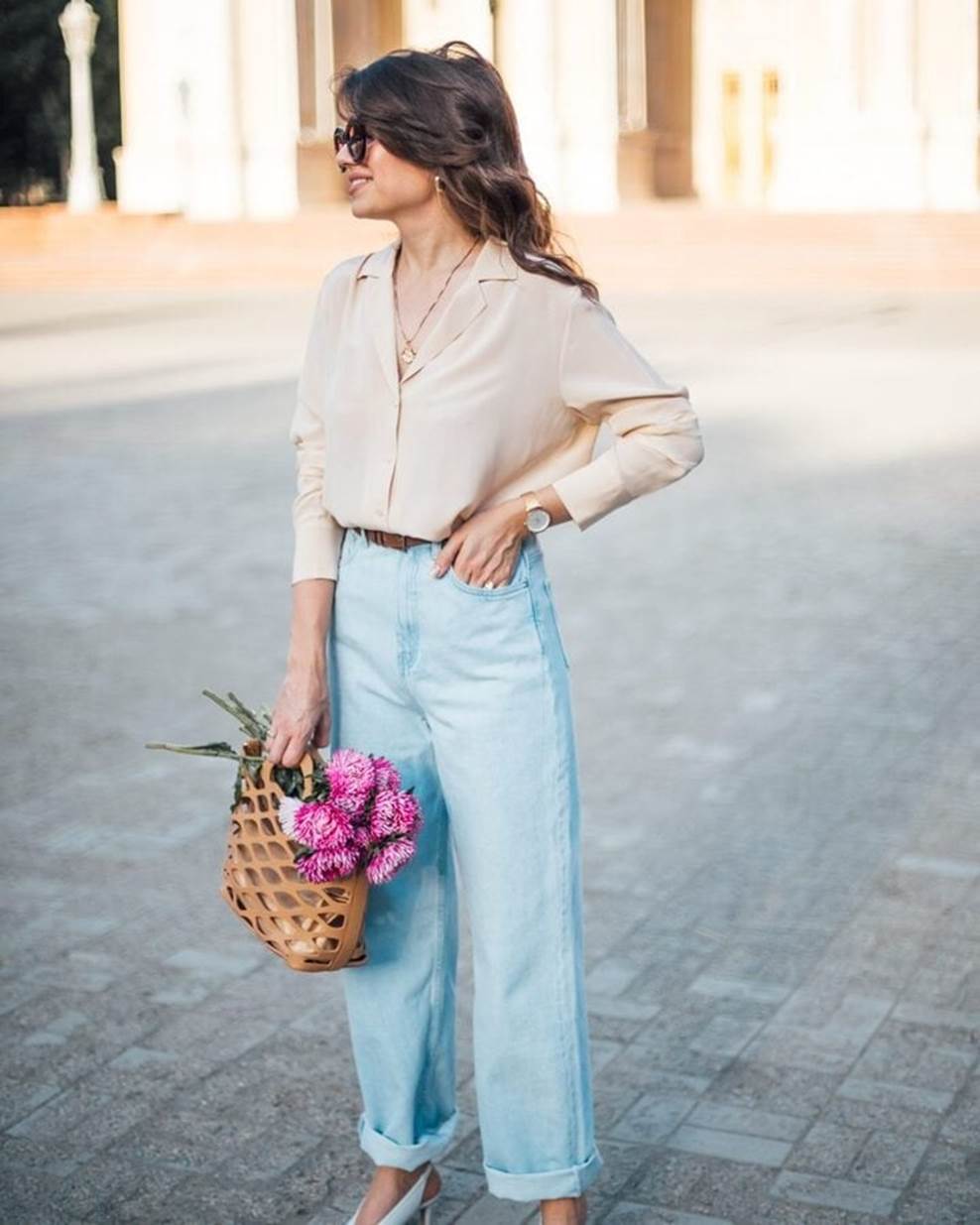 Cao 1m50 có nên mặc quần jeans ống rộng?-5