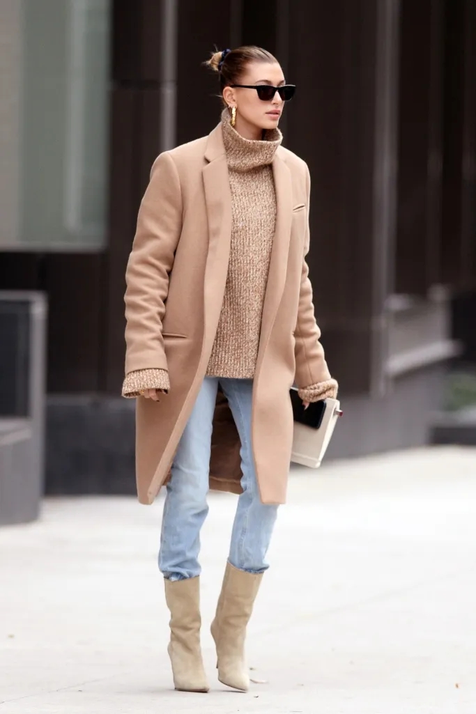 Vợ Justin Bieber mặc đẹp với áo khoác trong mùa lạnh-2