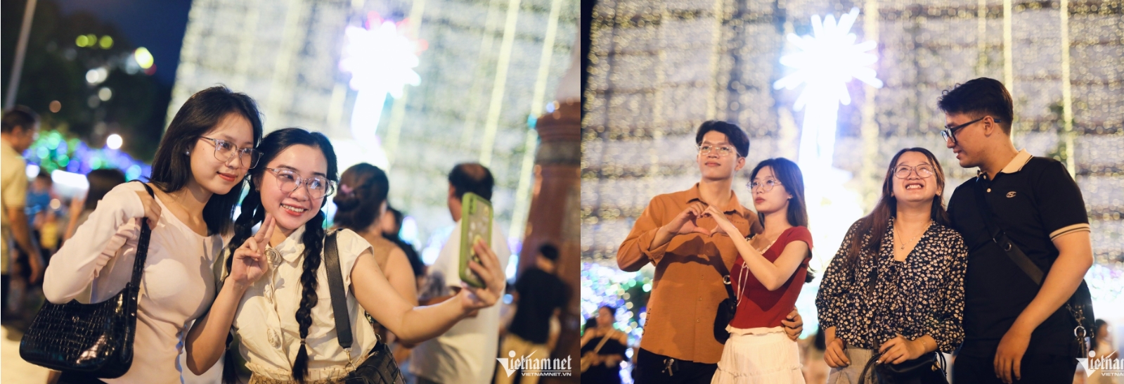 Nhà thờ Đức Bà rực rỡ trong đêm, người dân TPHCM đổ ra đường trước Noel-6