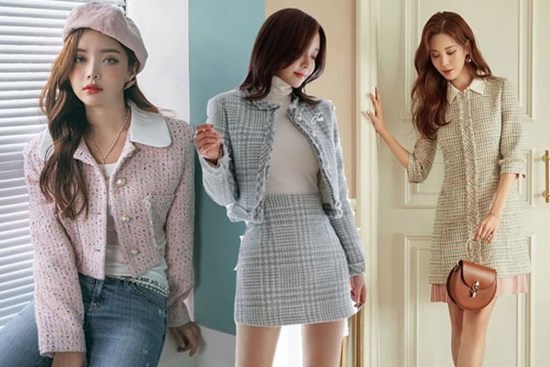 Chọn trang phục vải tweed sang trọng cho mùa lễ hội