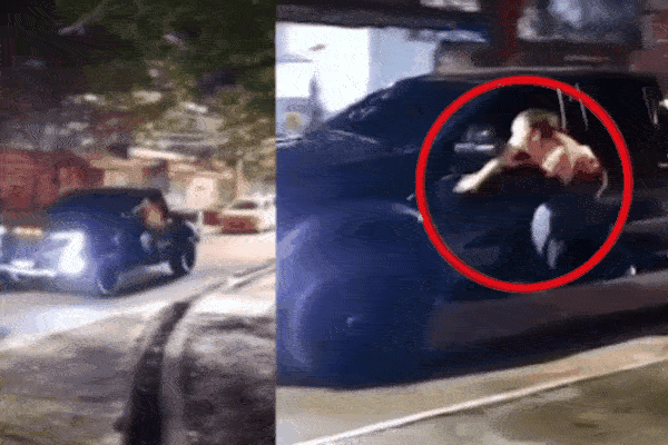 Nữ bác sĩ đu ô tô đánh ghen chồng ngoại tình như phim hành động