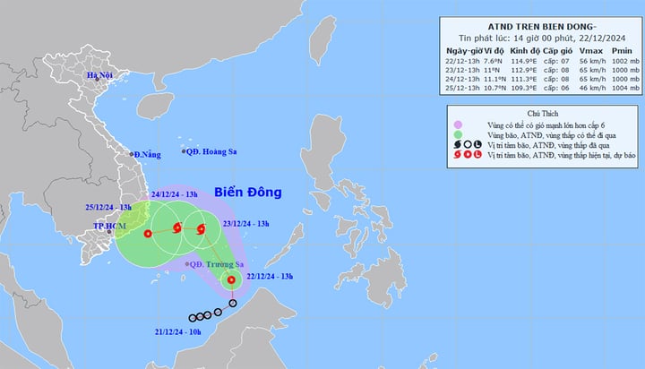 Ngày mai, Biển Đông khả năng đón bão số 10-1