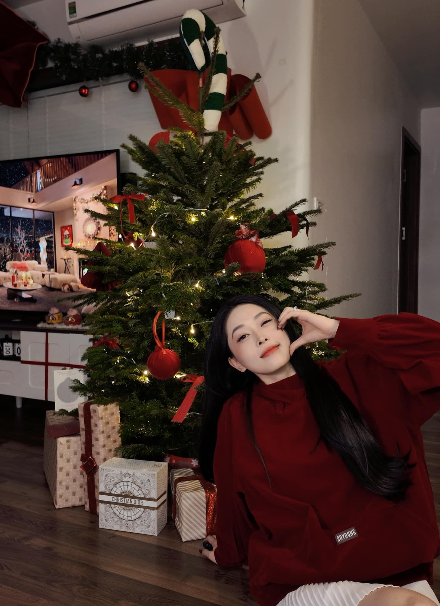 Thời trang đón Giáng sinh của các Hoa hậu Việt: Thanh Thủy xinh như công chúa-8