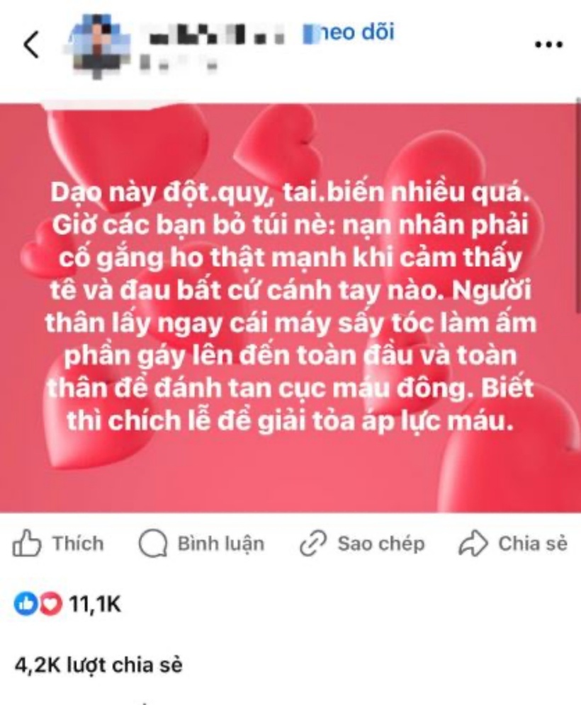 Lan truyền chữa đột quỵ bằng máy sấy tóc, bác sĩ cảnh báo nguy hiểm-1