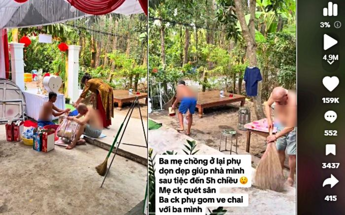 Mẹ chồng Pháp ngồi ghe đón dâu, quét sân giúp thông gia Việt sau đám cưới-1